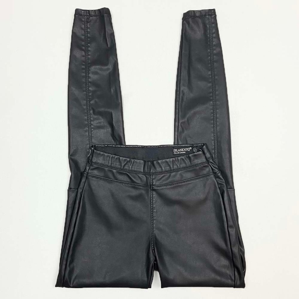 BLANKNYC Faux Leather Pull-On Black Leggings 27